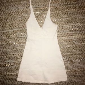 White halter top mini dress